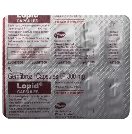 lopid 300mg capsule 10's